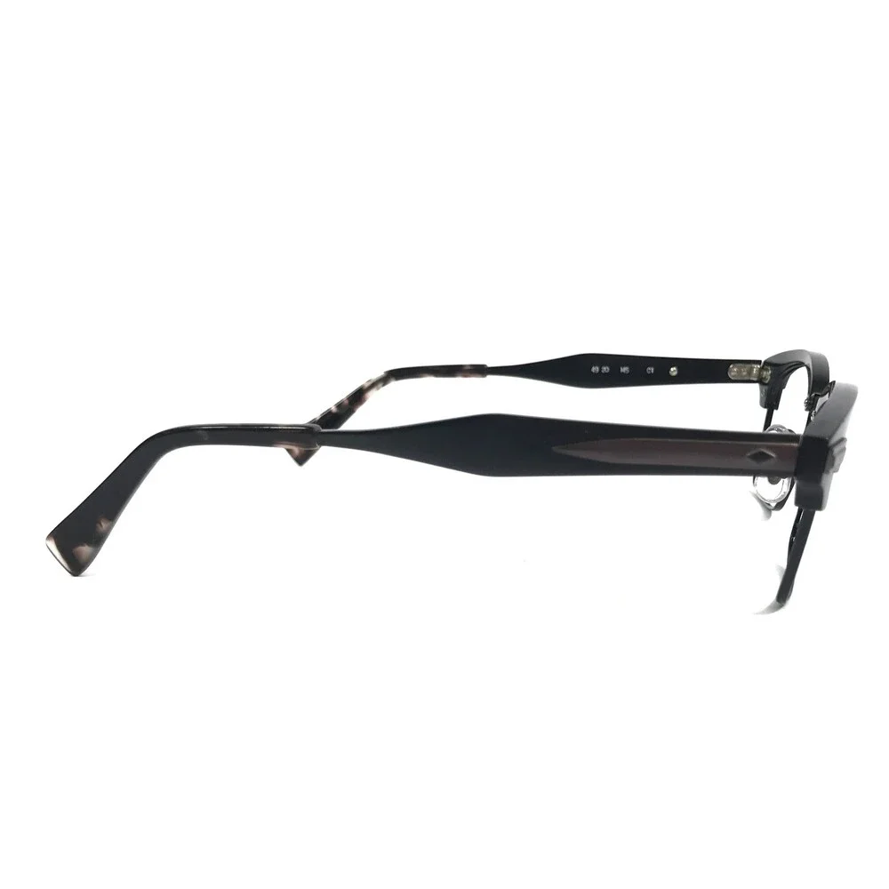 Vintage See Eyeglasses Frames 4621 C1 Shiny Black Rectangle Full Rim 49-20-145